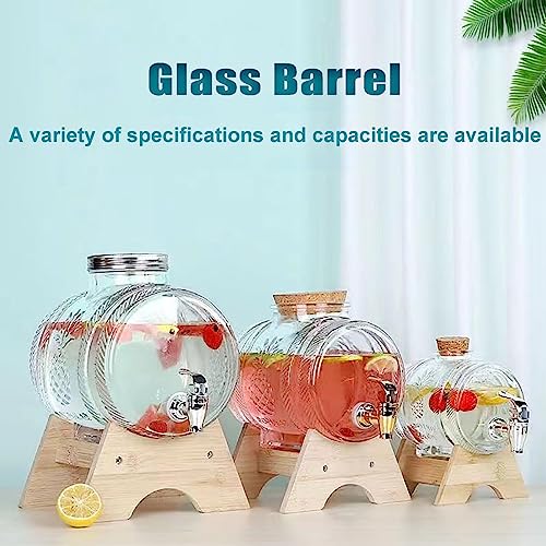 Getränkespender Aus Glas Mit Zapfhahn, Auslaufsicherer Getränkeständer Für Büro, Camping Und Zuhause, 5 L
