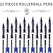 Chinco 12 Pieces Rolling Ball Pens, Quick-Drying Ink 0.5 mm Extra Fine Point Pens Liquid Ink Pen Rollerball Pens (Blue)