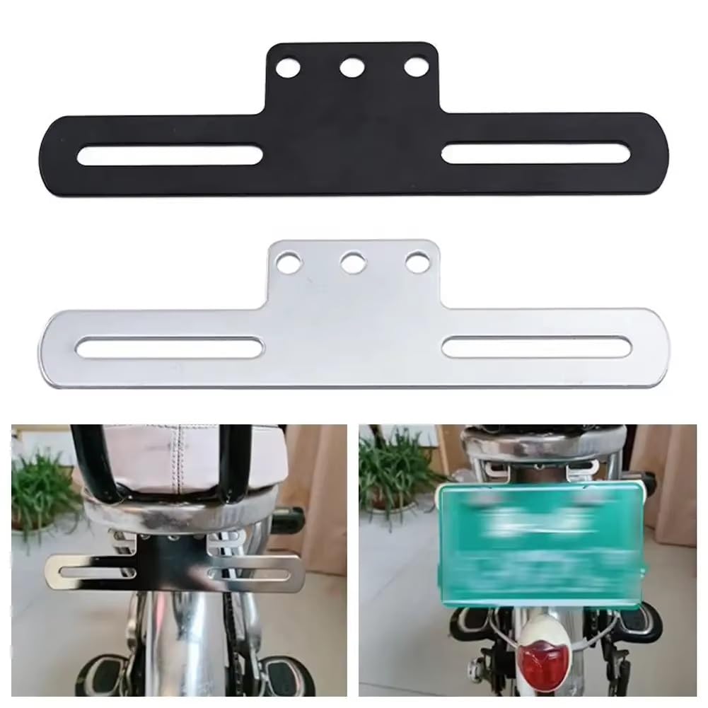 Support De Cadre Plaque D'immatriculation Moto, Feu Arrière pour ATV, Dirt Bike, Pièces Vélos Sport Rue Support Plaque D'immatriculation(Noir)