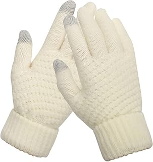 Bellap Women Touch Screen Gloves - Winter Thermal Knitted Gloves Thickened Non-slip Smartphone Touchscreen Gloves for Cycling, Sporting, Driving, Outdoor Sport, and Daily Use for Ladies