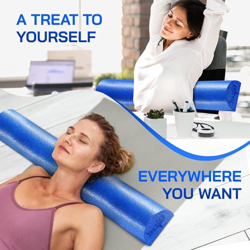 Image of Yes4All Medium Firm Half Foam Rollers for Post-Workout Relaxation, 12 /18 /24 /36 inch PE Foam Roll for Back Massage & Yoga Exercise