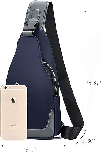 Miniatura 3 de Mochila con puerto de carga USB, bolsa de pecho cruzada para mujeres y hombres, Negro, Mochilas con honda