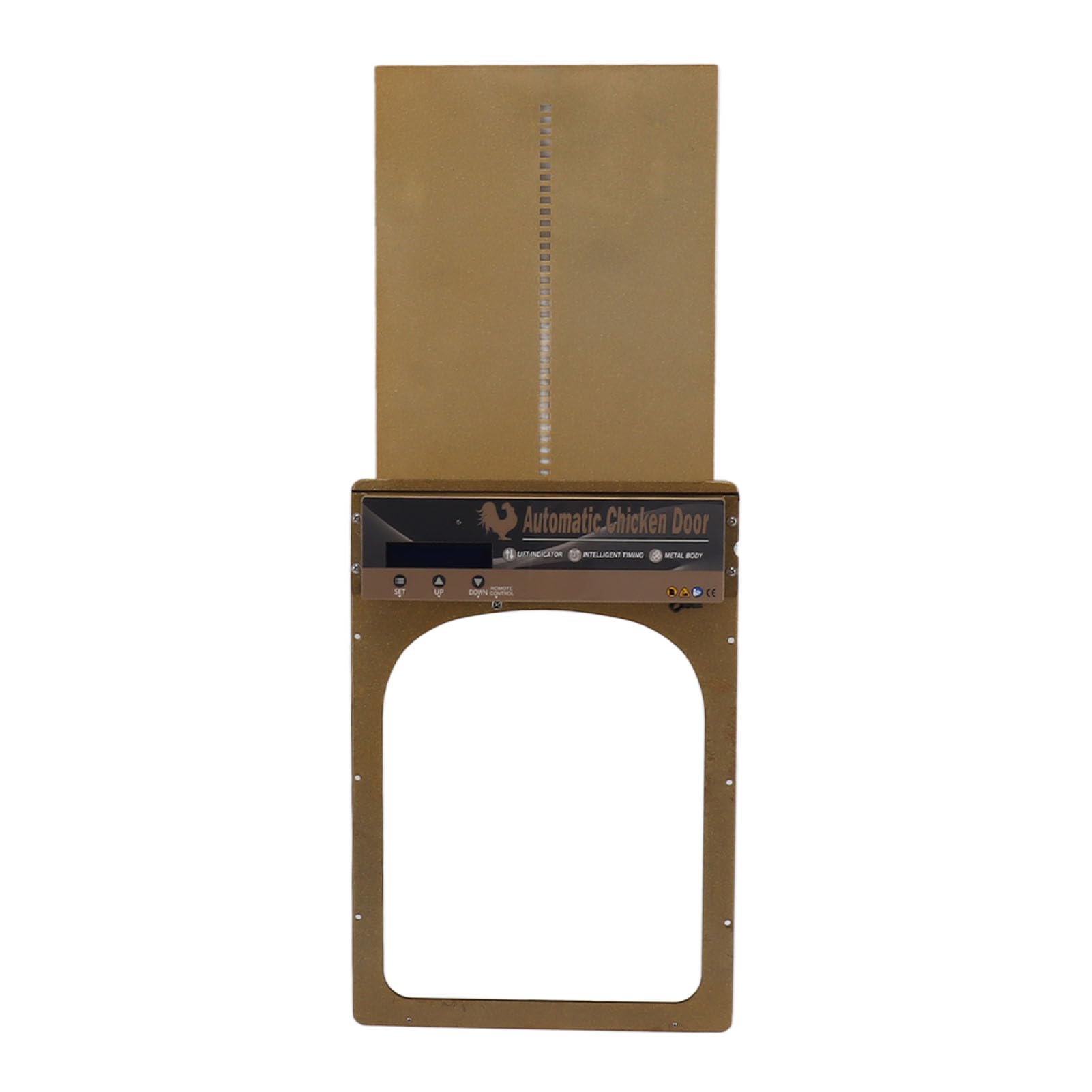 Porta Automatica per pollaio, Display a LED, rilevamento della Luce, apriporta Fantasia, Controllo temporale programmabile per Attrezzature di Sicurezza agricola (Oro)