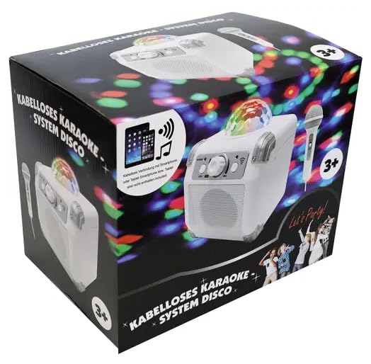 Vedes system karaoke dyskoteka z Bluetooth i oświetleniem w kształcie kuli dyskotekowej