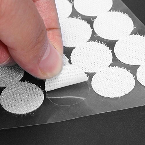 500 Pairs Sticky Back Coins Hook & Loop Double Sided Adhesive Disks Dot Fastener Tape White 10Mm #TOP6