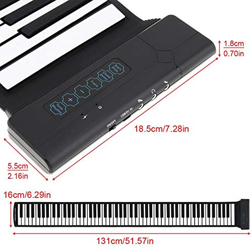 HMTOHL 88 Touches USB MIDI Sortie Roll Up Piano Rechargeable Électronique Portable Silicone Flexible Clavier Orgue - Les Beatles, Paul McCartney, John Lennon, RIngo Starr, George Harrison HMTOHL 88 Touches USB MIDI Sortie Roll Up Piano Rechargeable Électronique Portable Silicone Flexible Clavier Orgue – Image 6