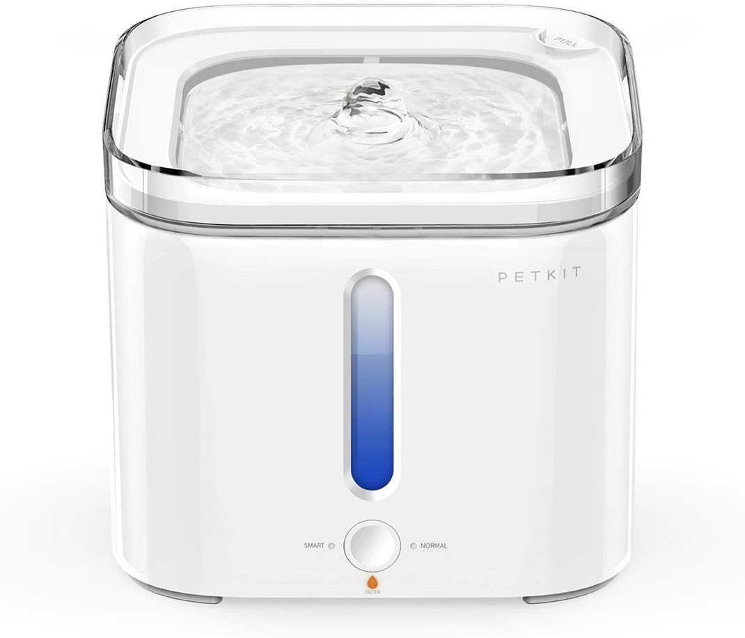PETKIT Cat Water Fountain, 68oz/2L Automatic Pet Water Fountain with Auto Shut-Off Pump, LED Indicator Light, Water Level Window, Ultra-Quiet, Quadruple Filtration for Cats, Dogs, Multiple Pets : Pet Supplies