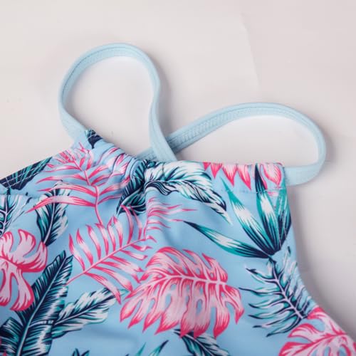 Image of GRACE KARIN Girls Swimsuit Tankini Set Rash Guard Long Sleeve Swimsuit 4 Piece Bathing Suit Swimwear 5-14Y