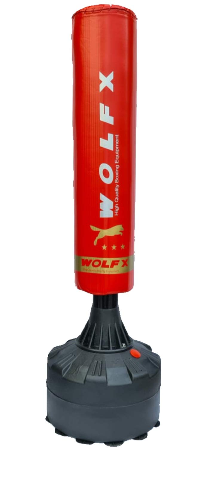 Wolfx Wolnostojący worek bokserski i bokserski, wytrzymały, do sztuk walki, MMA, szybka dostawa (czerwony)