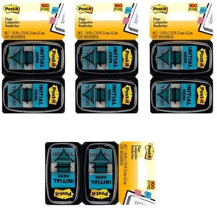Post-it Message Flags, "Initial Here", Blue, 2 Dispensers/Pack, 4 Pack (680-IH2)