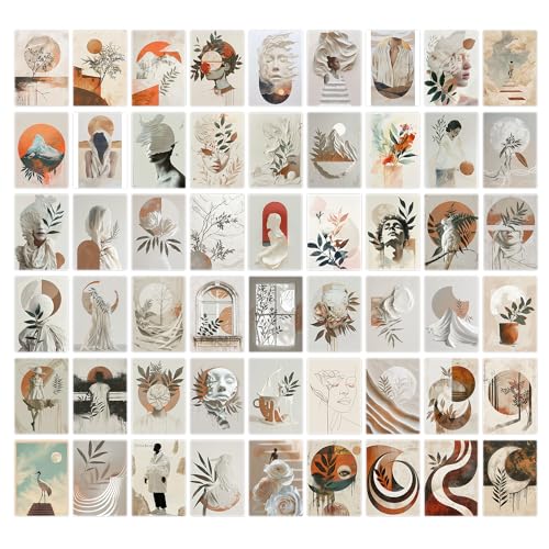 Image of Wallgasm Paper Boho Posters Set-Set Of 54, 4 X 6 Inches Posters Aesthetic Room Decor Item|Office Decor Item Mini Poster Set