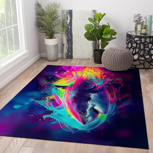Tapis antidérapant et lavable motif graffiti pour salon moderne - 4