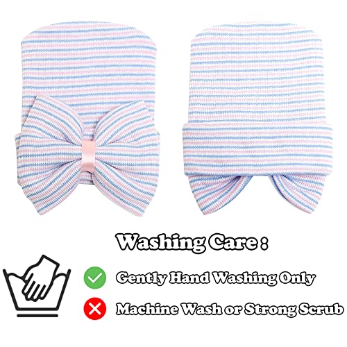 Sarfel Newborn Hats For Girls Hospital Hat Baby Girl Bows And Headbands Infant Beanie Nursery Caps Pink Blue White #TOP1