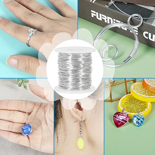Image of Tenn Well 20 Gauge Jewelry Wire, 328 Feet 0.8mm Bendable Aluminum Craft Wire for Jewelry Making, Beading, Sculpting and Bonsai Training