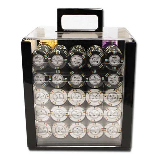 Claysmith Gaming 1,000 Ct Bluff Canyon Poker Set - 13.5g Clay Composite Chips with Acrylic Display Case for Casino Games