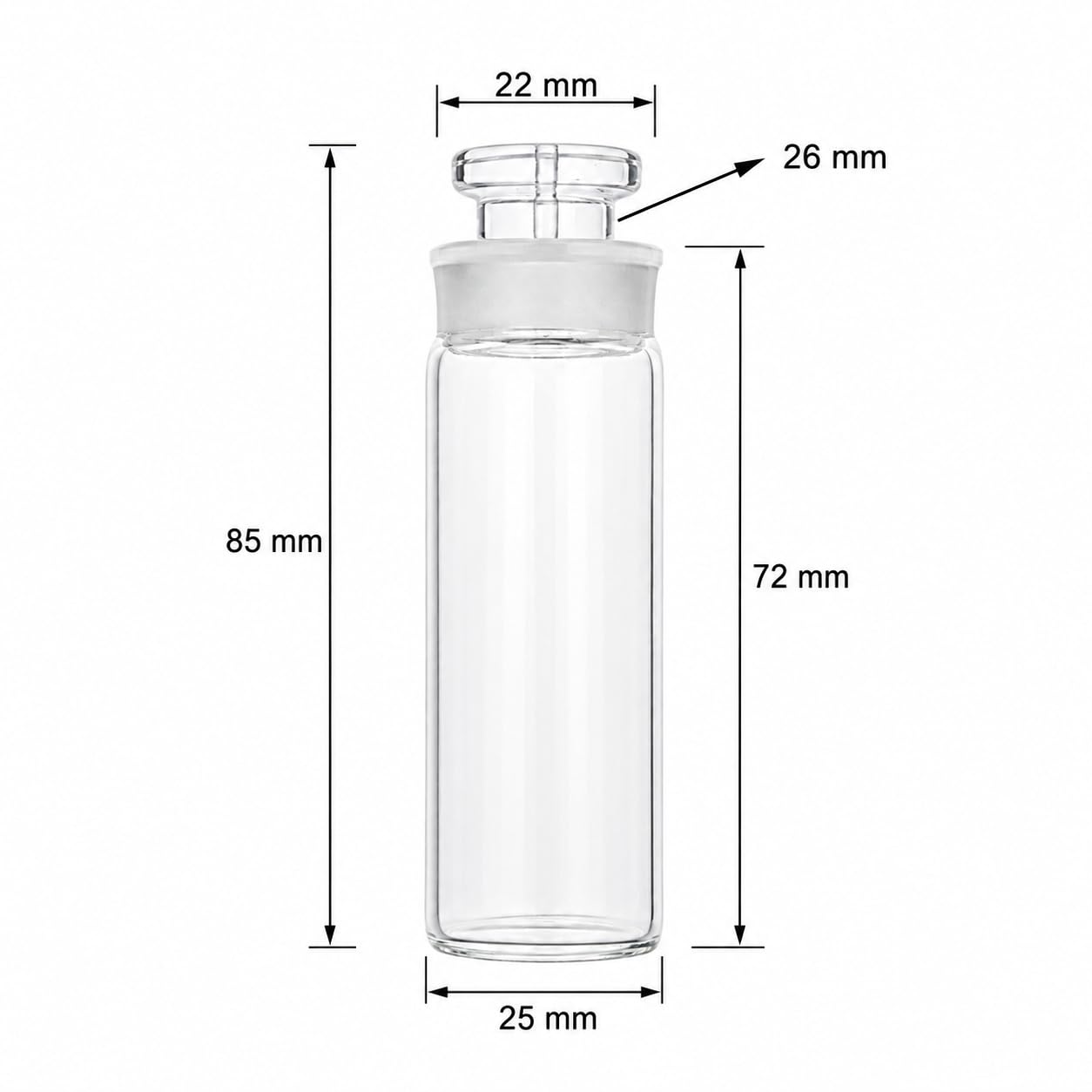 25ml Borokrzemowa Butelka Gęstości Asfaltu Korek Kapilarny-10Pcs