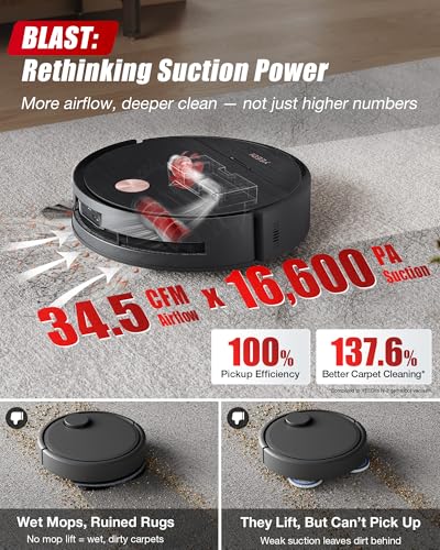 Image of Yeedi S16 Plus Robot Vacuum & Mop with Automatic Omni Station, Blast 16,600Pa Suction, OZMO Roller Self-Wash Mopping, ZeroTangle 3.0, Triple Lift Floor Lift, AI-Powered Navigation and Mapping