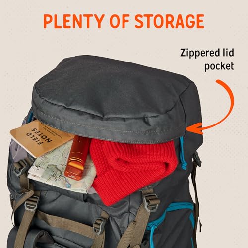 Image of Kelty Asher Backpack, Daypack to Multi-Day Backpacking Capacity, Hiking, Lightweight Travel Pack, Internal Frame (85L Beluga)