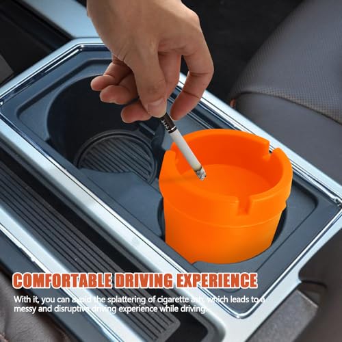 Image of Car Ashtray, Portable Mini Vehicle Cigarette Trash Can, Multifunctional Ashtray with Lid Smell Proof, Car Interior Accessories High Grade Detachable Smokeless Ashtray for Car Cup Holder