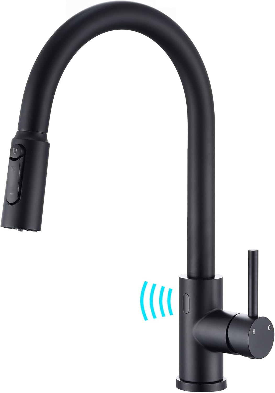 Matte Black Kitchen Faucet 3-in-1 with Pull Out Sprayer, Touchless Kitchen Faucet with Drinking Water Faucet, Kitchen Sink Faucet 1 Hole Single Handle