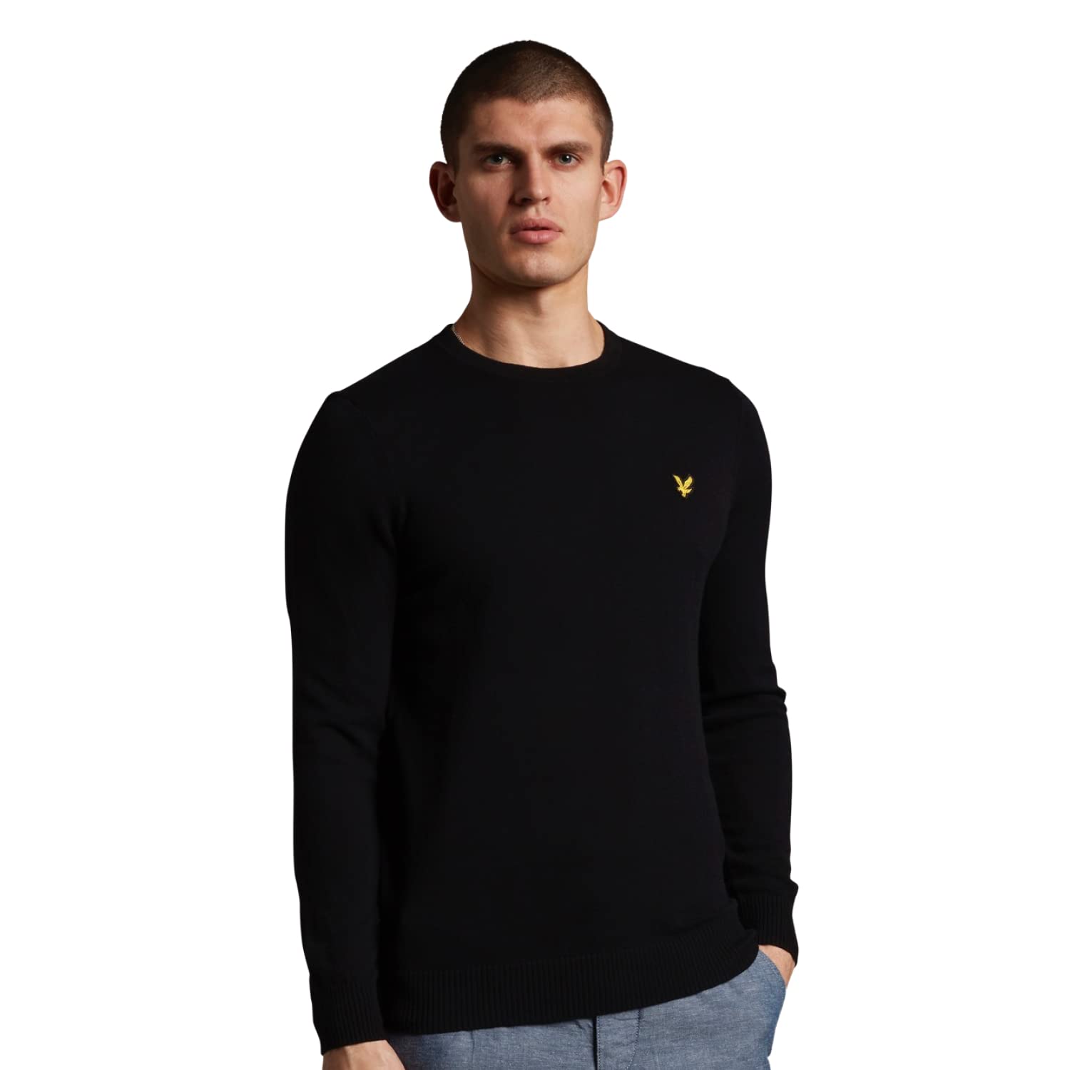 Lyle & Scott Uomo Maglione Girocollo In Cotone Merino, Jet Black, M-image