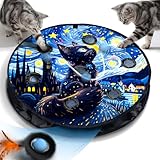 Zeepet Cat Toys, Interactive Cat Toys for Indoor Cats Adult,7 Holes Maze Mat Automatic Moving Ball Kitten Toys in Pouch, Feather Tail, Touch Activation, Smart 4 Mode Mouse Catching Game