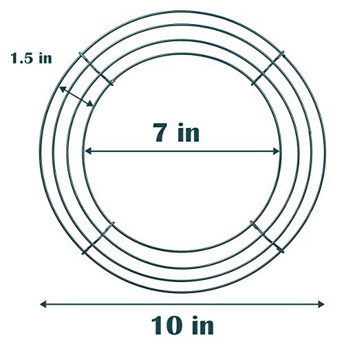 image for MJRASG 2 Pack Wire Wreath Frame 10 Inches Metal Wreath Frame Wreath Fo