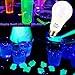 BAYSHE Black Lights Bulbs, 9W A19 E26 Bulb,UVA Level 395-400nm,Glow in The Dark,Body Paint,Fluorescent Poster,Neon Glow for Halloween,Blacklight Parties and UV Art-6 Pack