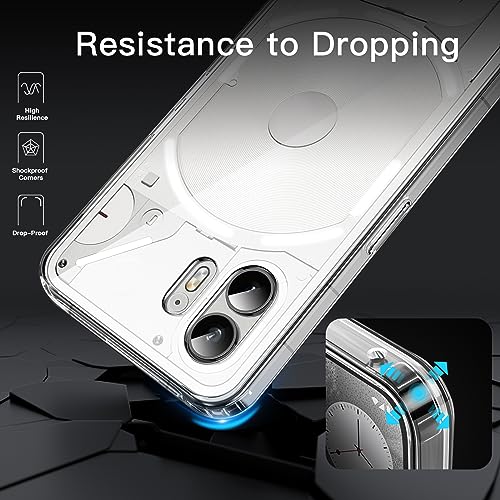 Image of JETech Cover Case for Nothing Phone 2, Non-Yellowing Shockproof Phone Bumper Cover, Anti-Scratch Clear Back (Clear)