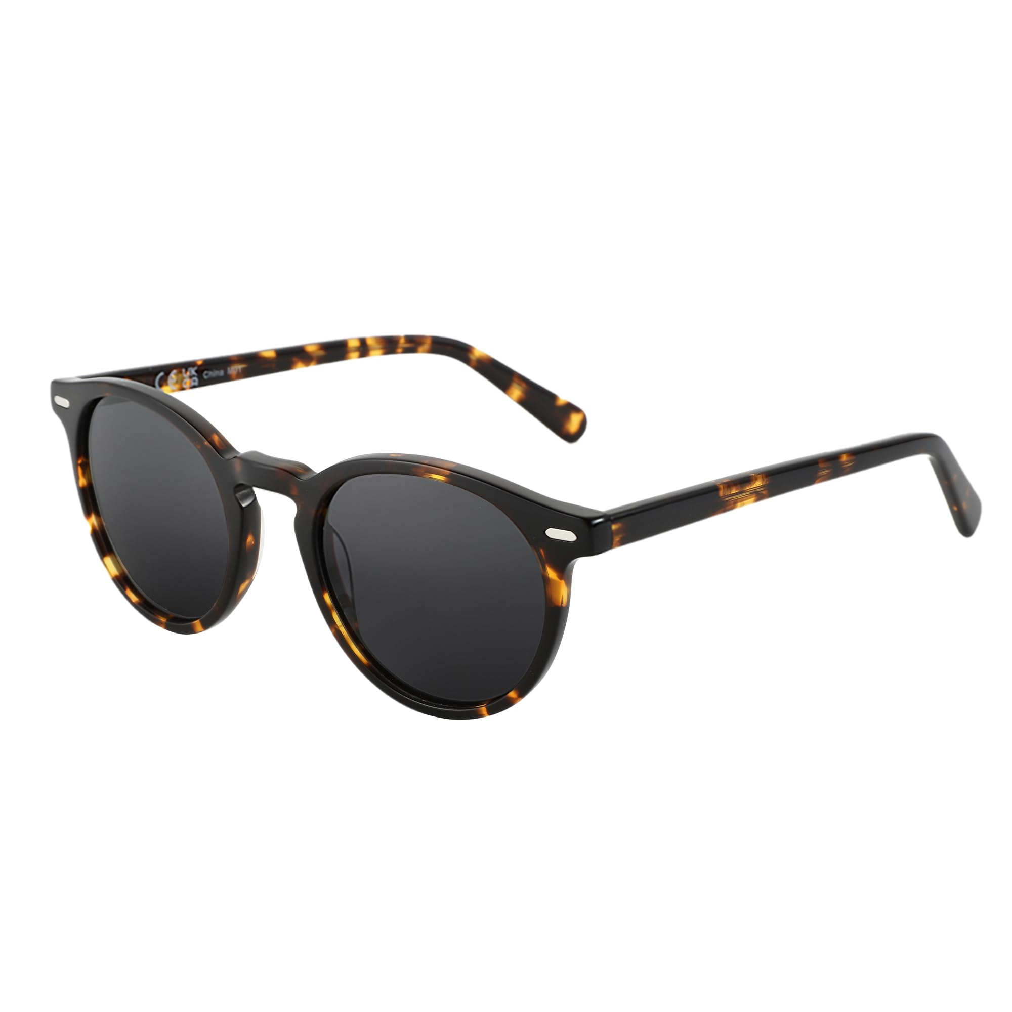 ZENOTTIC Gepolariseerde zonnebril Heren Dames: Ronde Retro Kleine Zonnebril - Unisex Trendy Shades UV400 Bescherming, Roze Demi, Small