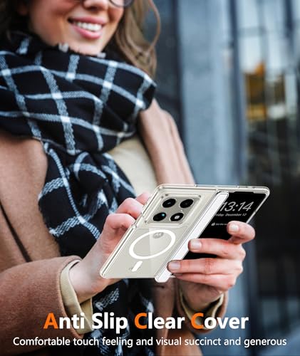 Image of FNTCASE for Motorola Razr Fold Case: with Hinge Protection Magnetic Clear Cases Compatible with Magsafe Military Grade Drop Protective Shockproof Anti Yellowing Transparent Phone Cover