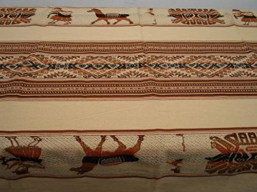 Ethnic Table Cloth Llama South America Native Fabric Peru Ecuador Bolivia Alpaca (Camel) #TOP18