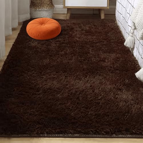 Tapis de salon doux marron grand format pour revêtement de sol moderne - 2