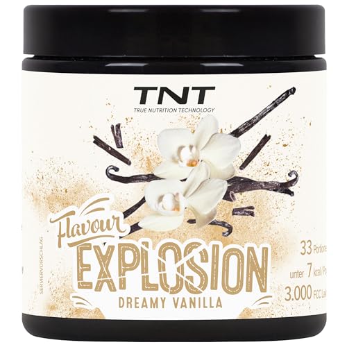 TNT Geschmackspulver 'Flavour Explosion' (Dreamy Vanilla / 100g) • Unter 10 kcal pro Portion • Kalorien sparen • Ideal für Joghurt, Quark, Protein-Shakes, etc.