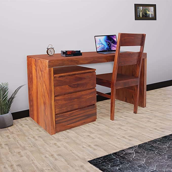 Tanvi Interiors Solid Sheesham Wood Writing Study Table with Drawer and