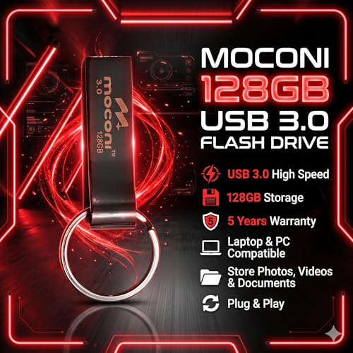 Image of Speed Pro Plus USB Flash Drive 3.0, 128GB, Read Speed 120MB /s, Write Speed 60MB /s, Metal with Key Ring 5 Years Warranty (128, GB)