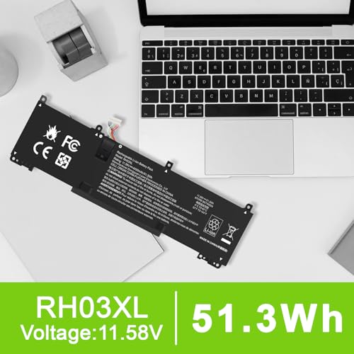 Image of 11.58V 51.3Wh RH03XL RH03XL-L Laptop Battery for HP EliteBook 640 G9 G10 /650 G10 /655 G10 Probook 440 G10 /445 G10 G11 /450 G9 G10 /455 G10 /460, TPN-DB0L,TPN-DB0T,TPN-IB0A,TPN-IB0K,TPN-IB0L,TPN-IB0P