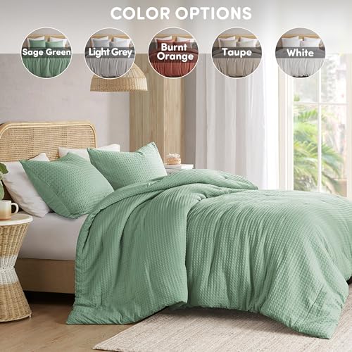 Comfort Spaces Mina Duvet Cover Set, King/Cal King, 3 Piece, Sage Green - image 6
