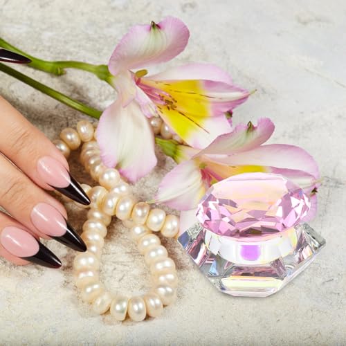 Copa de Cristal para Manicura Hexagonal Rosa con Tapa miniatura 4