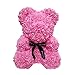 LIOOBO Rose Ourson Ours Artificielle Toujours Cadeau Anniversaire Anniversaire Cadeau Saint Valentin - （25cm） (Rose)