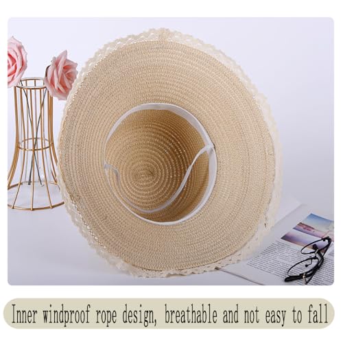 Sombrero de paja plegable para verano con ala ancha miniatura 4