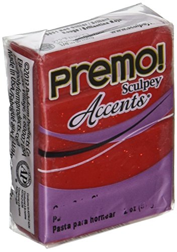 Premo Sculpey Accents Polymer Clay 2oz-Red Glitter