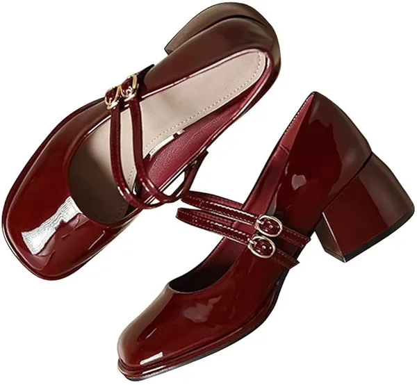 Stunner Women's Chunky Low Block Heel Dress Shoes Mary Janes Heels for Women Comfortable Closed Toe Work Pumps