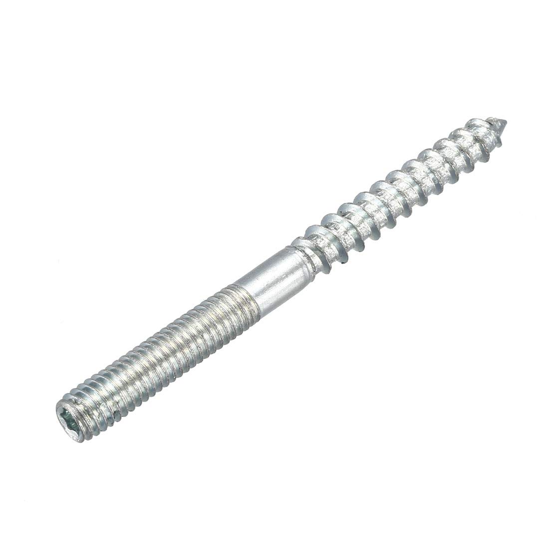 Uxcell 8Pcs M6x70mm Hanger Bolts - Double Headed Self-Tapping Screws For Furniture & Woodworking Projects