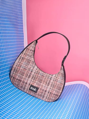 Image of ZOUK Pixi Small Shoulder Bag | Vegan Leather Evening Bag for Women with Shoulder Strap, Zip Closure & Water-Resistant Lining | Stylish Handcrafted Purse |