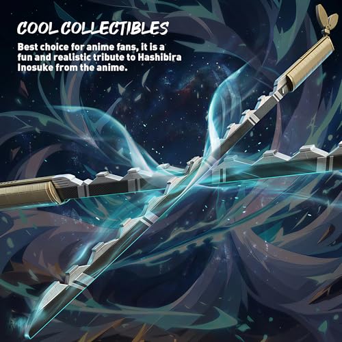 Image of Demon Slayer Swords, 40 Inch Hashibira Inosuke Dual Sword Building Block with Stand, Anime Sword Building Toy for Boys Aged 8-12 Years, 838 Pieces