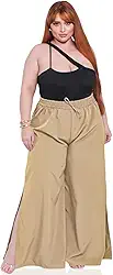 Calça Cintura Alta Elegante Plus Size Feminino Flare Fenda Premium