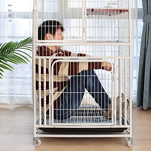 Enclos chat intérieur rose avec hamac et tapis pour appartement - 4