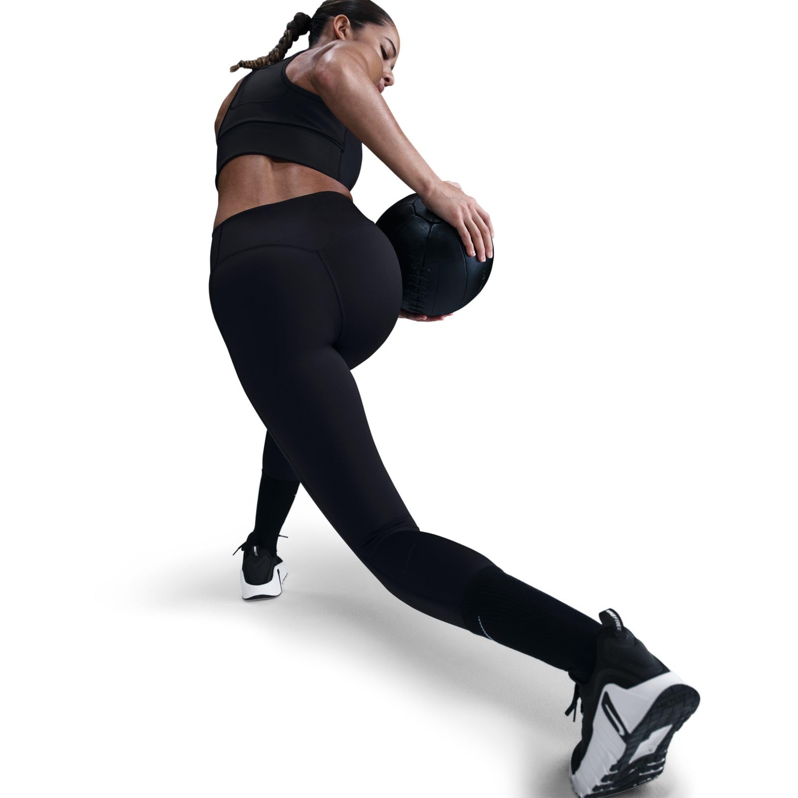 Nike Universa Legginsy 7/8 z kieszeniami, średni chwyt i wysoki ściągacz (damskie), czarny/antracytowy/szary Dk Smoke Grey, HQ6813-010, S