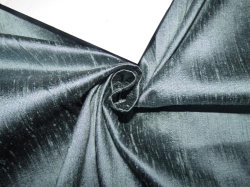 Tissu Dupioni pure soie bleu pour rideaux haut de gamme et mode